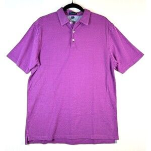 Peter Millar Mens Polo Shirt Purple Perfect Pique Short Sleeve Stretch Medium